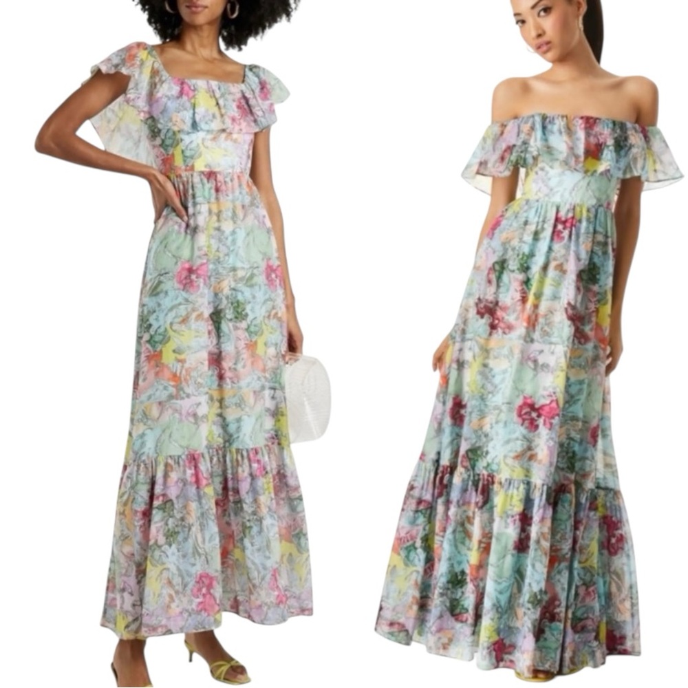 NWT Alice + Olivia Silk Lola Schnabel Lola Dream Dress Size 4 - Picture 5 of 12